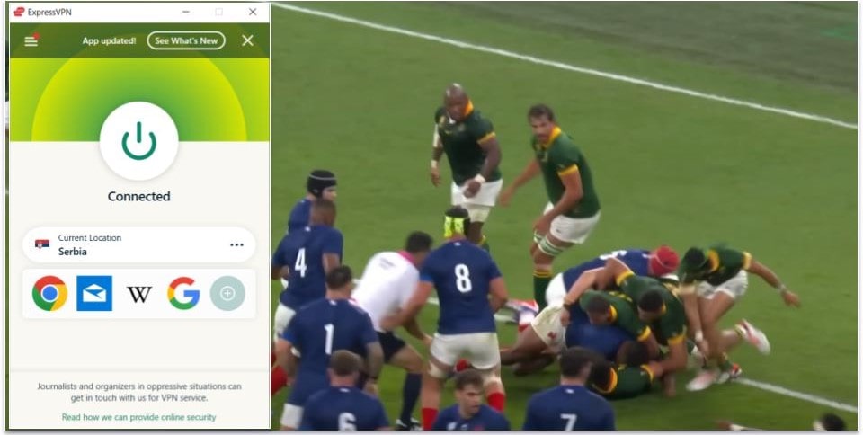 🥇1. ExpressVPN — Best VPN for Watching the Rugby World Cup in 2024