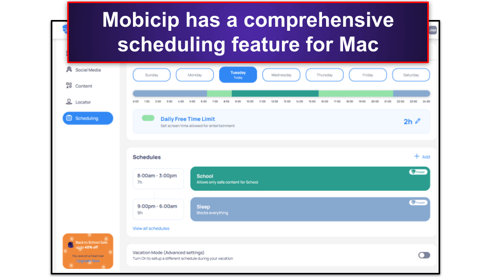 🥉3. Mobicip — Comprehensive Scheduling of Your Child’s Mac Usage