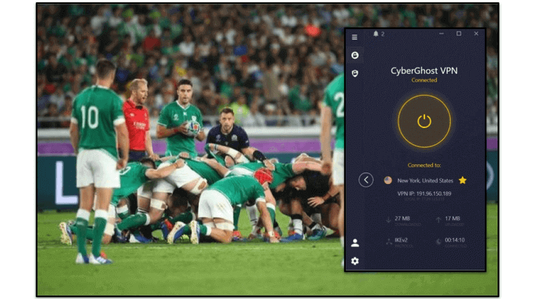 🥉3. CyberGhost VPN: servidores dedicados para streaming para ver el Mundial de Rugby