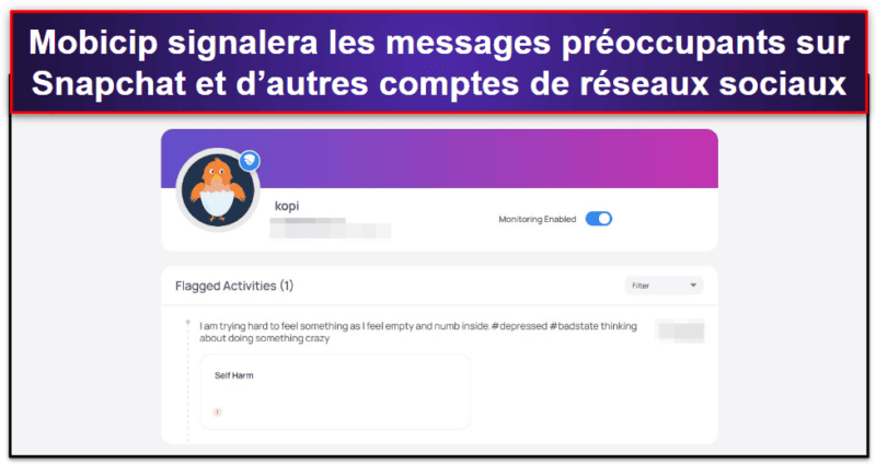 🥈2. Mobicip : Fonctionnalité de surveillance de Snapchat adaptée aux débutants