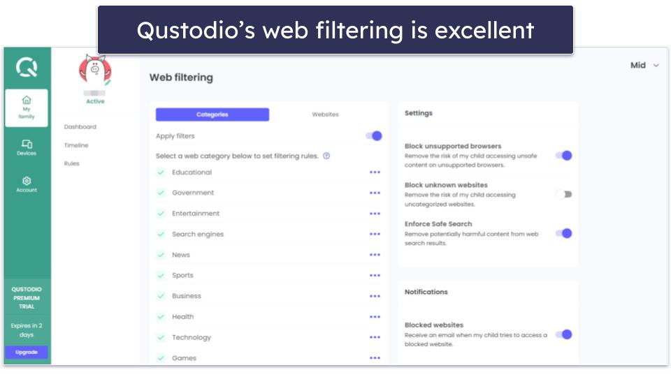 🥇 1. Qustodio — Best Spy App With a Free Trial in 2024