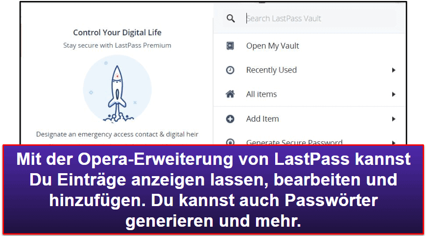 4. LastPass – native Opera-Erweiterung &amp; eine gute kostenlose Version