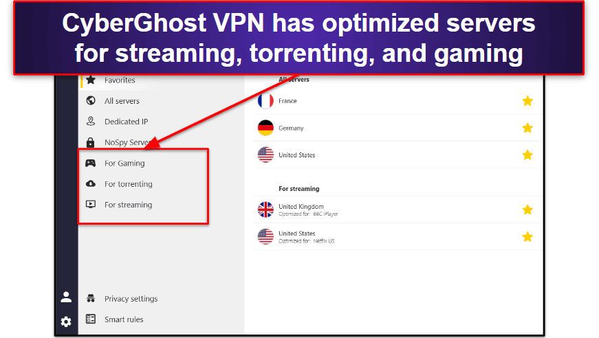 🥉 3. CyberGhost VPN — Great Automation &amp; Streaming on Windows