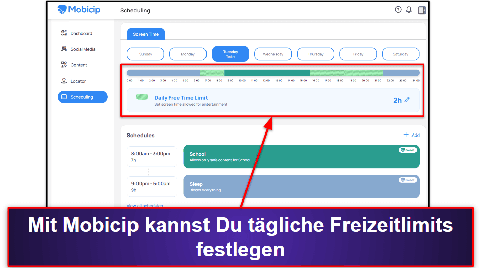 5. Mobicip: toll für anpassbare Zeitlimits