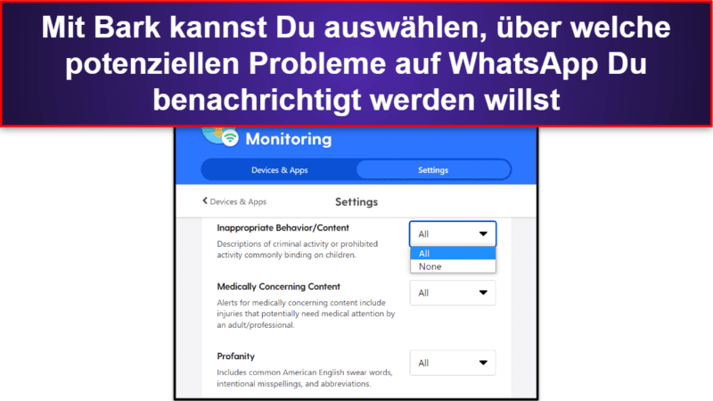 🥇1. Bark – die insgesamt beste Kindersicherungs-App für WhatsApp