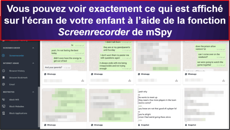 🥈2. mSpy : un bon outil de supervision de WhatsApp sur Android