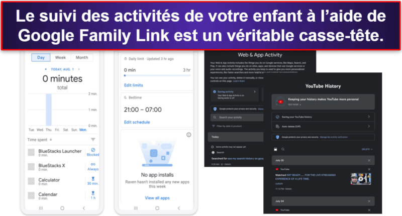 Caractéristiques de Google Family Link