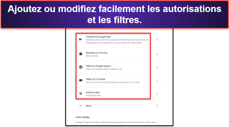Facilité d’utilisation de Google Family Link