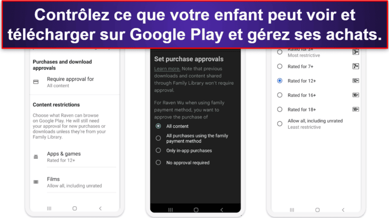 Caractéristiques de Google Family Link