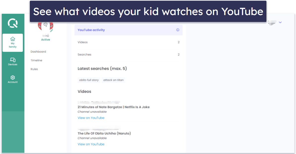 🥇1. Qustodio — Best Overall Parental Controls for YouTube