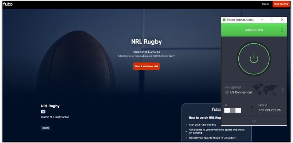 🥈2. Private Internet Access — Perfect for Uninterrupted National Rugby League Streaming