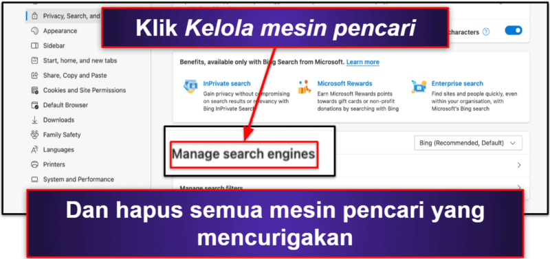 Langkah Pendahuluan: Hapus Ekstensi, Lalu Ganti Halaman Beranda dan Mesin Pencari Anda.