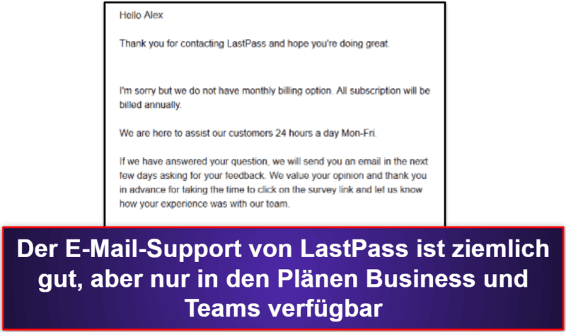 LastPass-Kundenservice