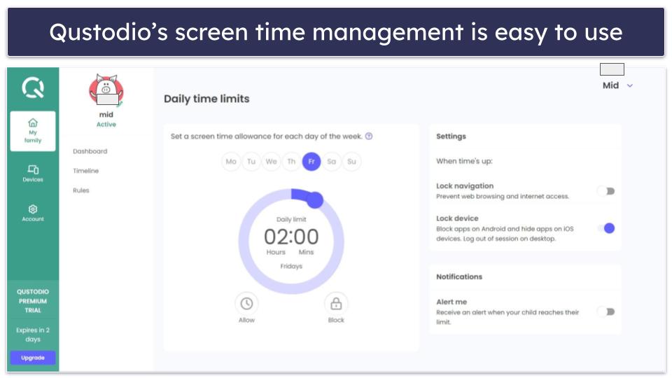 Screen Time Management — Both Offer Good Tools