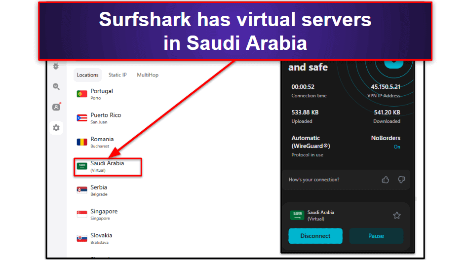 🥉3. Surfshark — Very Affordable VPN for a Saudi Arabia IP