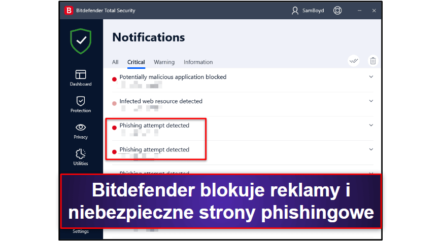 9. Bitdefender — VPN z pakietem antywirusowym ze świetnym blokowaniem reklam