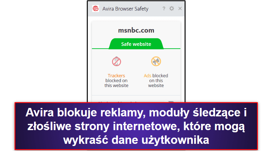 4. Avira — Kompleksowe blokowanie reklam i ochrona sieci