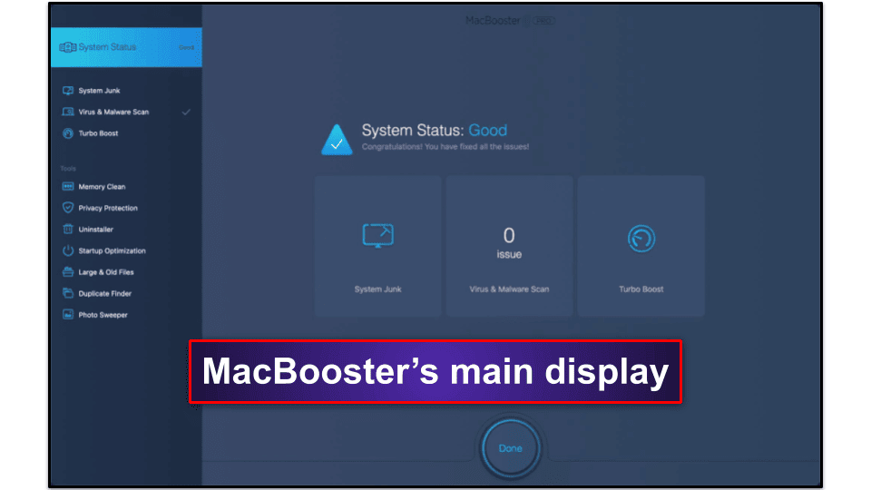 MacBooster Optimization and Security Features