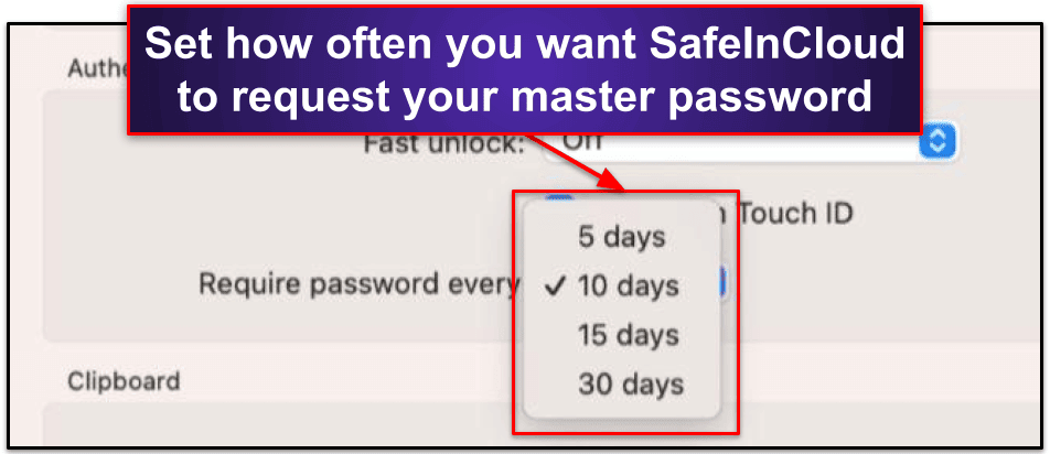 SafeInCloud Security Features