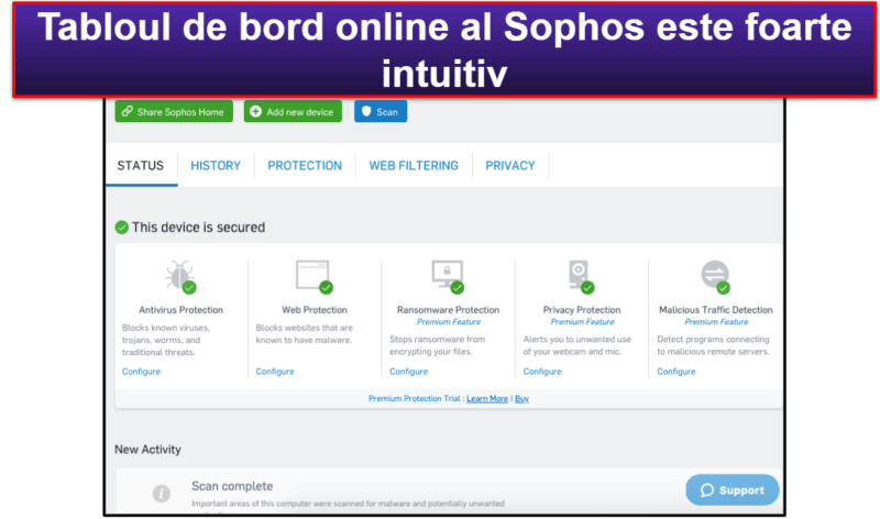 Bonus. Sophos — Antivirus ușor de folosit pentru Mac