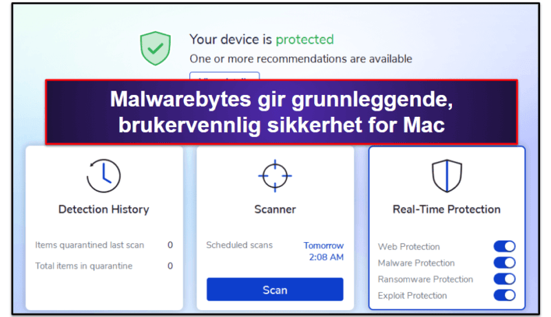10. Malwarebytes— Minimalistisk antivirus for Mac-brukere