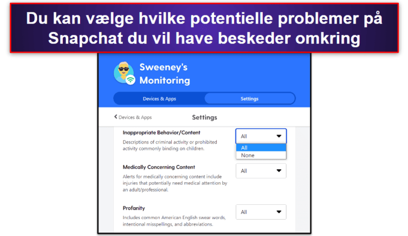 🥇1. Bark: Bedste Overordnede Forældrekontrol til Snapchat