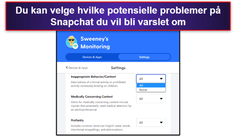 🥇1. Bark: Totalt sett den beste foreldrekontrollen for Snapchat.