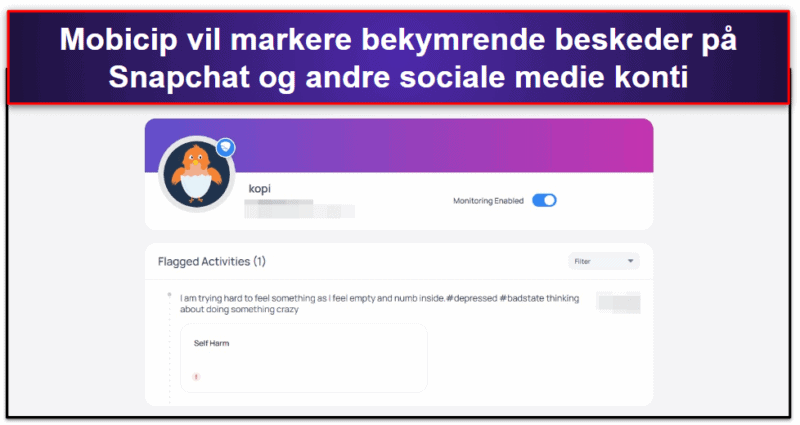 🥈2. Mobicip: Begynder-Venlig Overvågnings Funktion til Snapchat