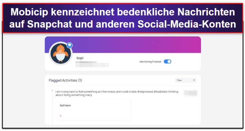 🥈2. Mobicip: Einsteigerfreundliche Überwachungsfunktion für Snapchat