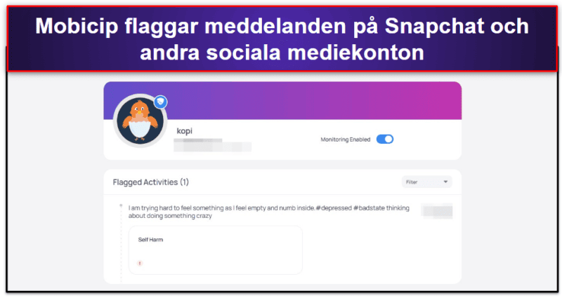 🥈2. Mobicip: Nybörjarvänlig övervakningsfunktion för Snapchat