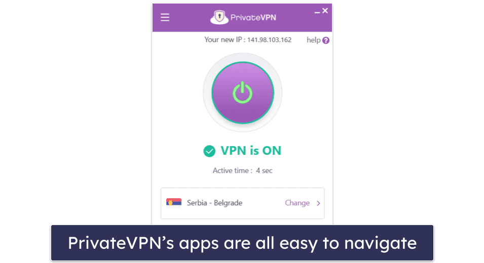 6. PrivateVPN — טוב עבור משתמשי VPN מתחילים