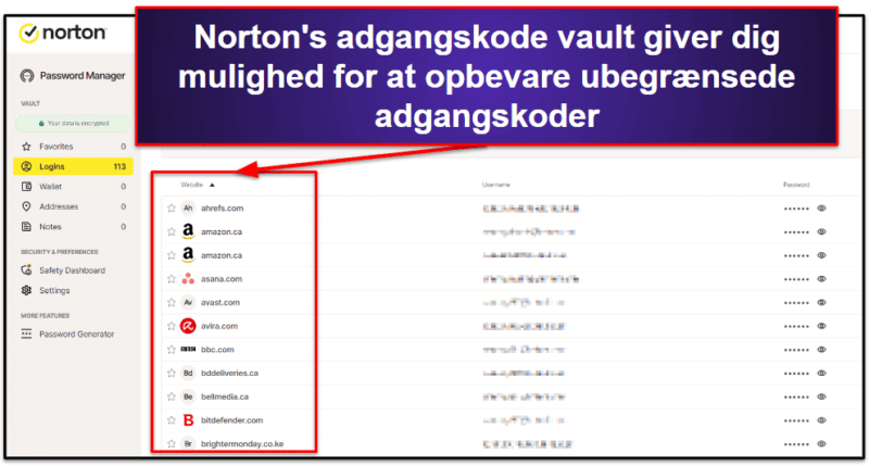 6. Norton Password Manager — God adgangskodeadministrator med fremragende Antivirus Abonnementer