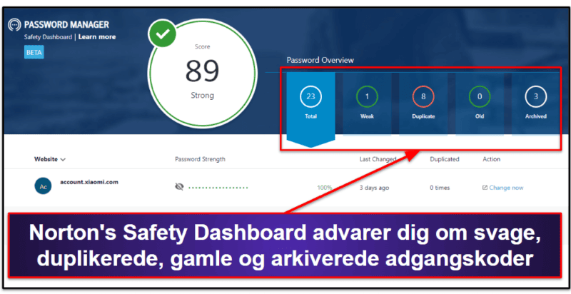 6. Norton Password Manager — God adgangskodeadministrator med fremragende Antivirus Abonnementer