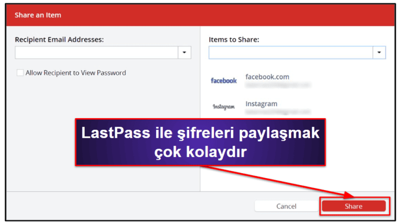 7. LastPass — Masaüstü veya Mobil Cihazlarda Sınırsız Parola