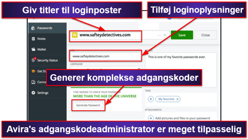 8. Avira Password Manager Free — Ubegrænset Adgangskode Opbevaring på Ubegrænset Antal Enheder