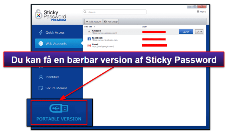 9. Sticky Password — Høj Browserkompatibilitet + Bærbar USB-version