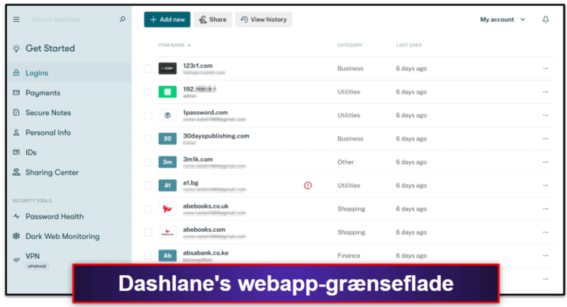 🥇1. Dashlane — Bedste samlede gratis adgangskodeadministrator i 2026