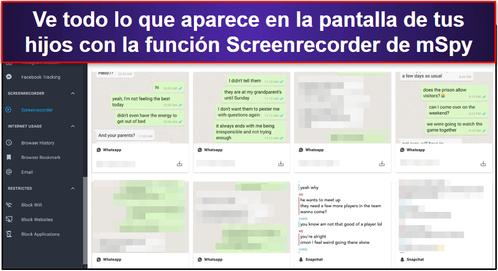🥈2. mSpy: Es una buena opción para supervisar WhatsApp en Android y iOS