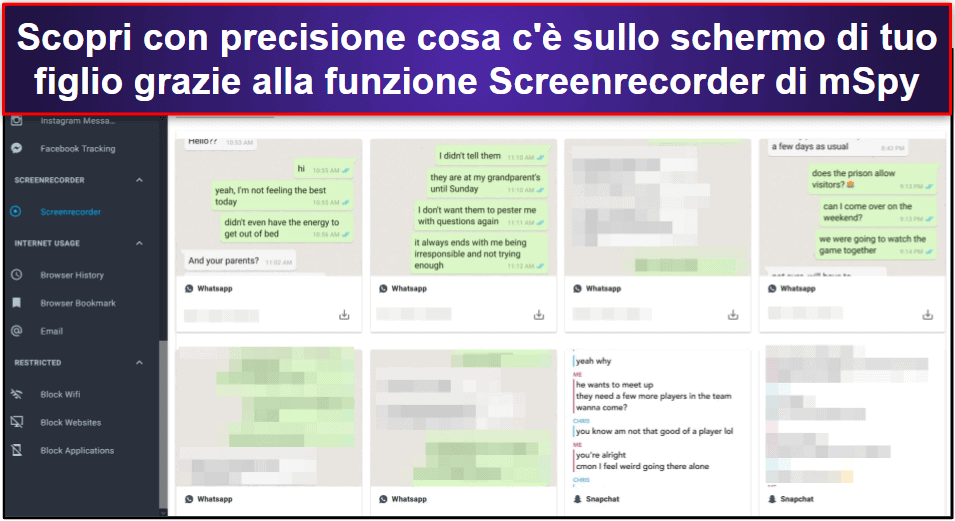 🥈2. mSpy — Buon monitoraggio di WhatsApp su Android