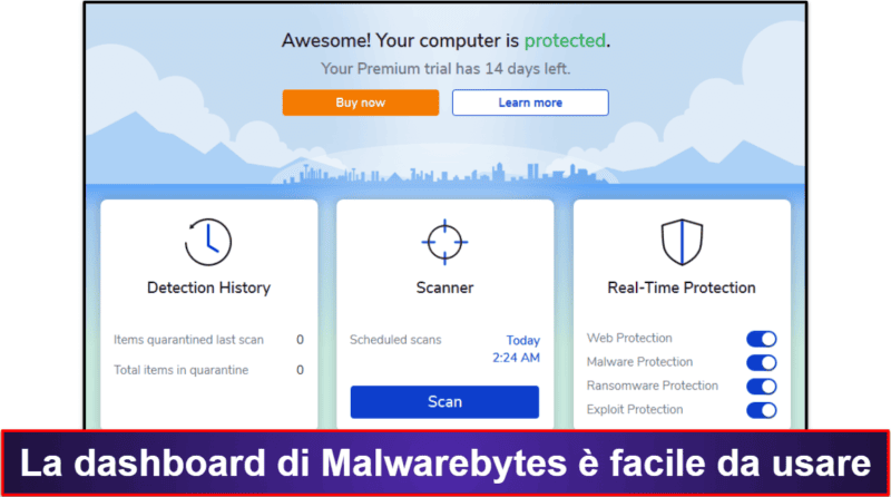 10. Malwarebytes — Ideale per la protezione di base