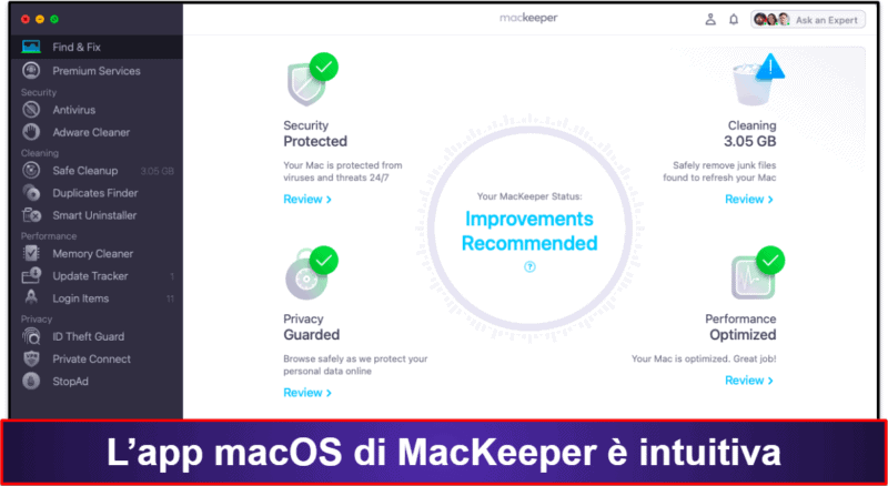 Bonus. MacKeeper — Antivirus intuitivo e ricco di funzionalità per Mac