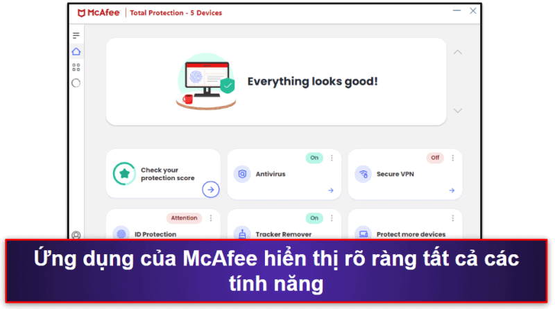 4. McAfee Total Protection — Tốt nhất về bảo mật trực tuyến (+ tuyệt vời cho gia đình)