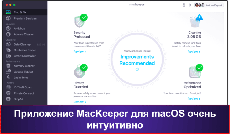 Бонус. MacKeeper — интуитивный и многофункциональный антивирус для Mac