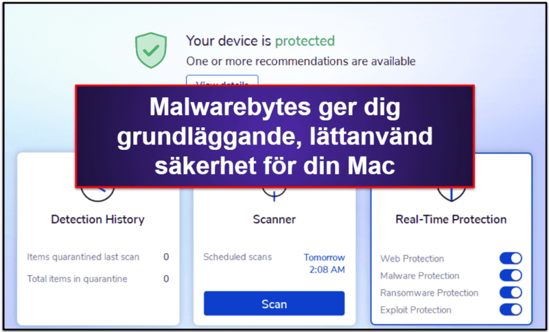 10. Malwarebytes — Minimalistiskt antivirus på mac-användare