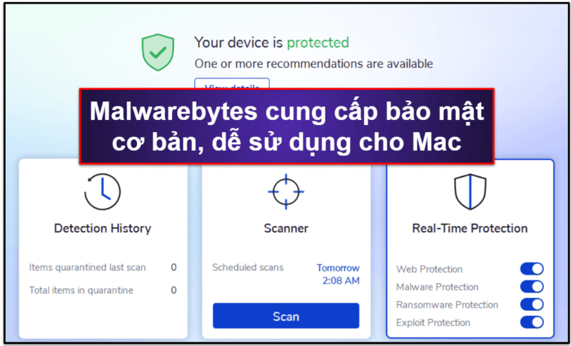 10. Malwarebytes — Trình diệt virus tối giản cho người dùng Mac