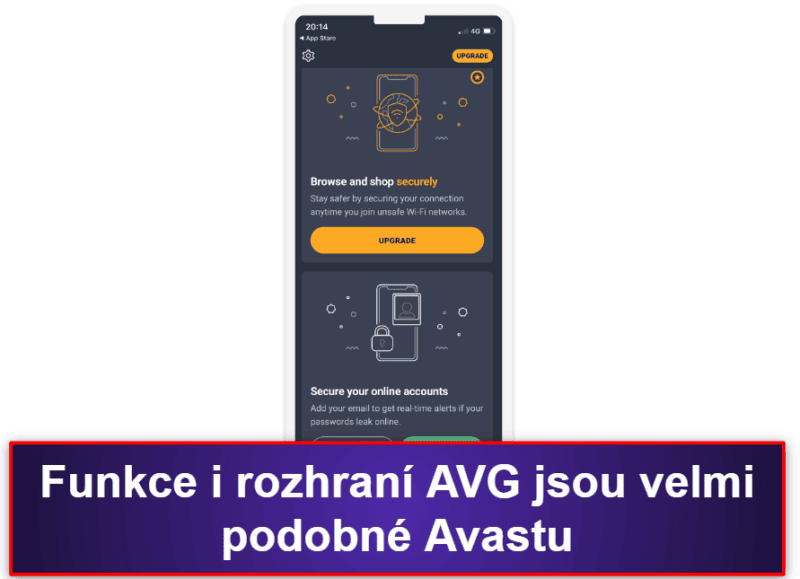 9. AVG Mobile Security for iPhone &amp; iPad – Jednoduchá aplikace s upozorněním na narušení dat a ochranou Wi-Fi
