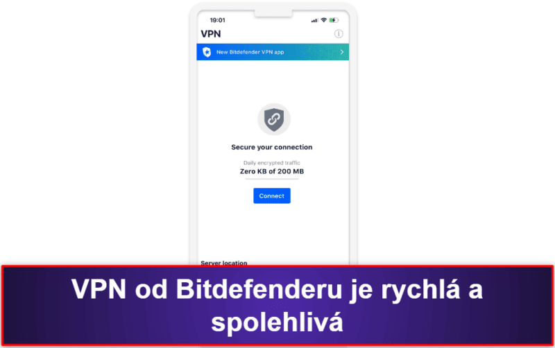 4. Bitdefender Mobile Security – Dobrá ochrana webu a slušná VPN zdarma