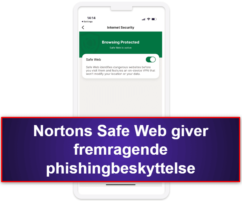 1.🥇 Norton Mobile Security – bedste betalte antivirusapp til iOS