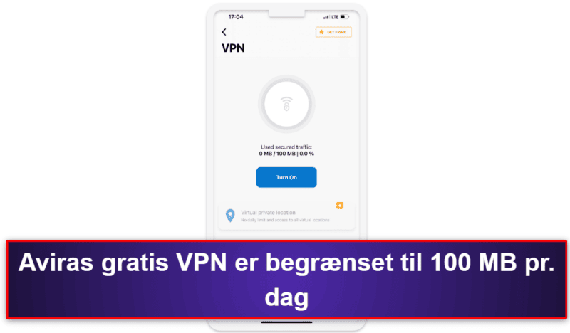 7. Avira Free Mobile Security for iOS – gode funktioner til beskyttelse af personlige oplysninger på iOS + VPN