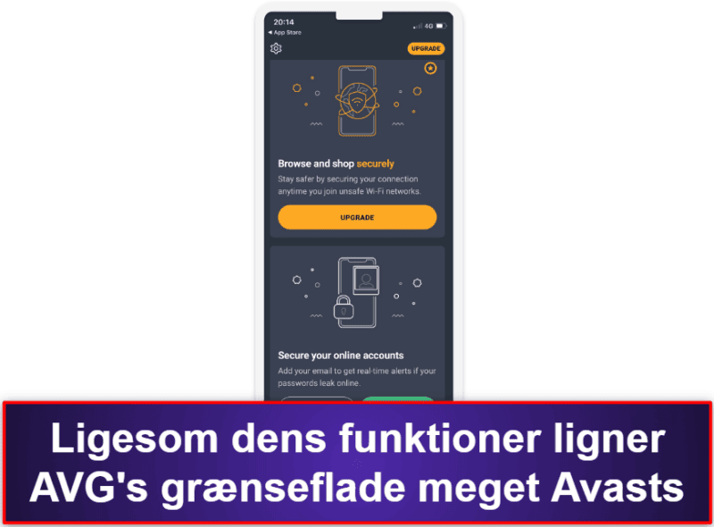 9. AVG Mobile Security for iPhone &amp; iPad – enkel app med advarsler om datasikkerhedsbrud og wi-fi-beskyttelse
